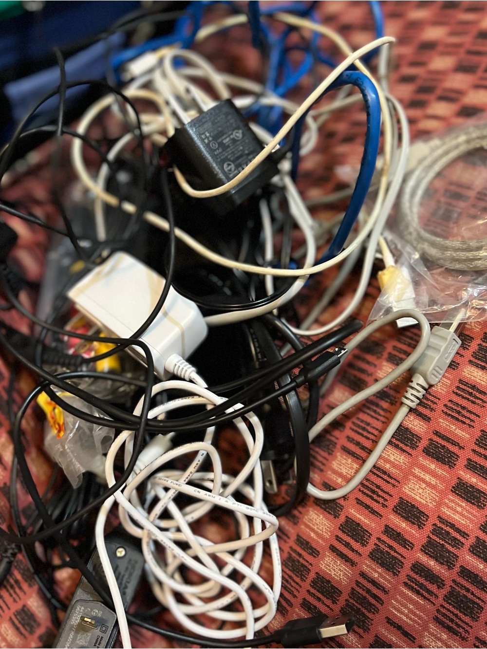 Mixed Black and White Video Game Cables & Power Adapters-price of each